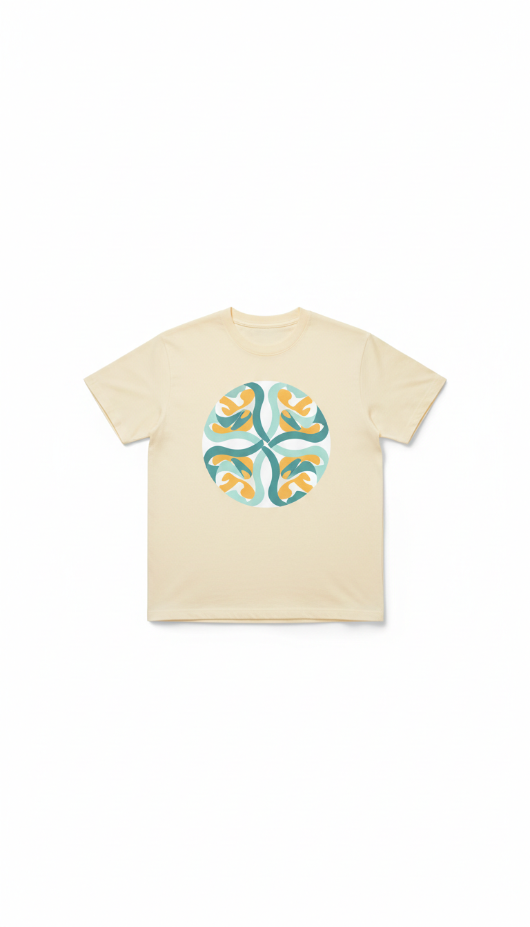 Graphic Cotton Tee With Sun Motif